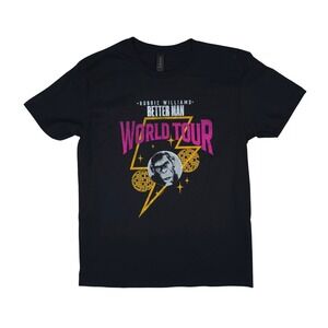 Robbie Williams Better Man World Tour Shirt Mens M Black Graphic Concert Tee